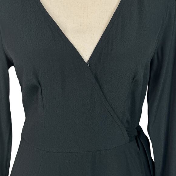 Abercrombie & Fitch Small Mini Wrap Dress Long Sleeve Surplice V-Neck A-Line - Picture 2 of 10